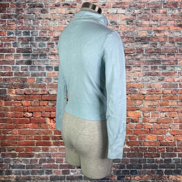 Voodoo Vixen Rare Baby Blue Retro Vintage Cardigan Sweater - Picture 4 of 5